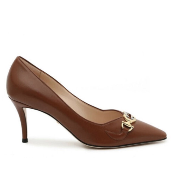 NIB Gucci Zumi 75 Pump Cognac Leather Pumps - Picture 2 of 12